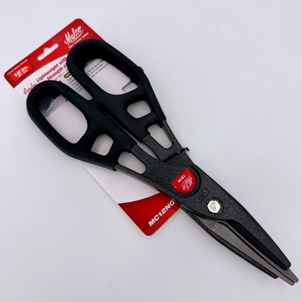 Malco Andy Snip MC12NG 12in Black New Lightweight Aluminum Frame Tin Snips